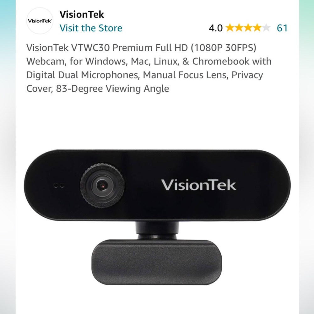 VisionTek VTWC30 webcam